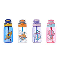 New Products Plastic Bottle Straw Drinking Cartoon Water Bottle Water